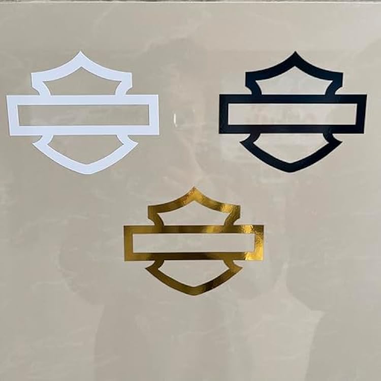 Motorcycle bar and Shield Design Vinyl Decal #2 Pieces Moto HD Club 5x4 (Black)