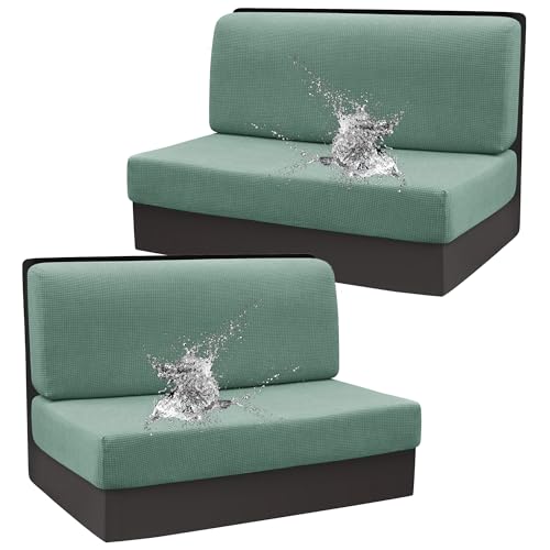 Rosygulls Stretch Rv Dinette Cushion Set, Booth Seats with 1 Backrest & 1 Bench Cover, 38 in Camper Dinette Booth Set, Pine Green