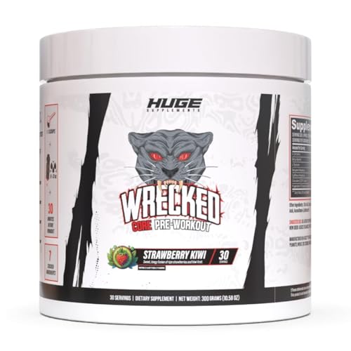 Image of Wrecked Core - All-in-One Pre-Workout Supplement for Men & Women, Increase Energy, Focus & Pumps with L-Citrulline, Beta-Alanine, L-Tyrosine & More (30 Servings) (Strawberry Kiwi)