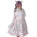 Material: Polyester Himifashion Frauen Kleid Lolita Strawberry Rabbit 2 Stück Kleider (Pink)