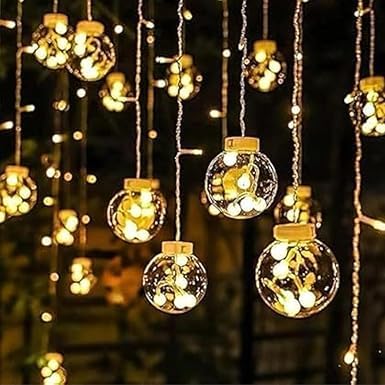 V.E.S.P.A 12-Ball String Lights with 8 Flashing Modes – Perfect for Indoor & Outdoor Decoration – Ideal for Diwali, Christ...