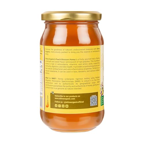 Image of Shiva Organic Peach blossom Honey - 500g | 100% Raw and Pure | Natural and Original | No Added Sugar | Unprocessed Honey