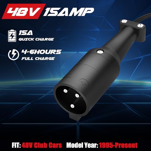Magula 48 Volt 15 Amp Golf Cart Battery Charger for Club Car DS&Precedent,with Trickle Charge,4-6 Hours Full Charge,only 5 Lbs,Replace Golf Cart Charger 48 Volt for Club Car,Club Car Charger 48 Volt
