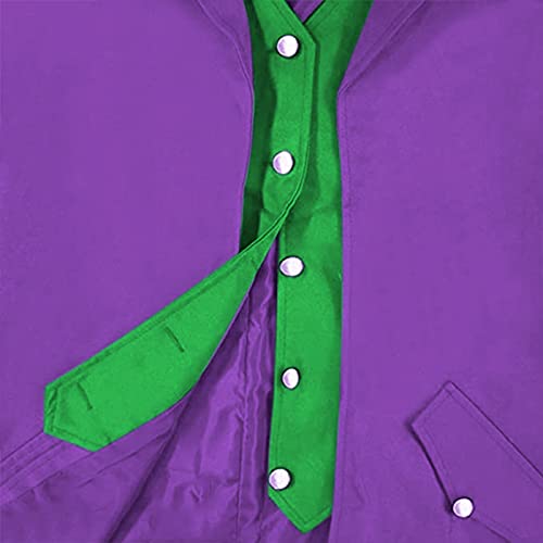 Bitseacoco Boys Medieval Clown Tailcoat Jacket Halloween Costumes, Gothic Steampunk Vintage Victorian Frock High Collar Uniform Coat (Purple, Medium(Us8-10)) #TOP4