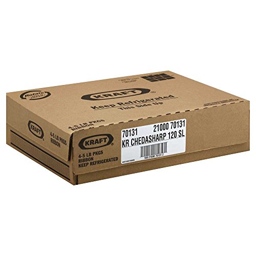 Kraft Regular Sharp Cheddar Sliced Cheese, 5 Pound — 4 per case.