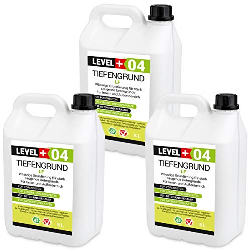 LEVEL PLUS 04 Imprimación de profundidad LF 15L, imprimación para paredes interiores y exteriores, colores profundos, papel pintado, imprimación universal, lista para usar en superficies absorbentes