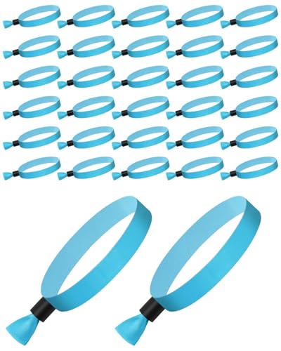 HUVZOR 30 piezas pulseras de tela personalizadas, pulseras de identificación para eventos y niños (Azul)