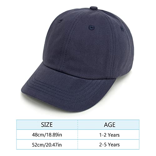 Doovid Toddler Baseball Hat Adjustable Sun Protection Baseball Cap Baby Boys Girls Soft Sports Hat Navy Blue 1-2 Years #TOP4