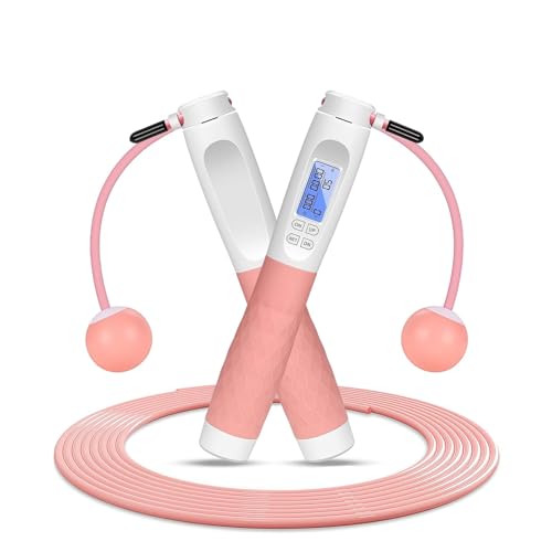 flintronic Cuerda de Salto Deportiva, Cuerda de Saltar de Doble Propósito, con Temporizador y Contador de Calorías, Cuerda para Saltar Inalámbrica, Longitud Ajustable, para Fitness, Entrenamiento