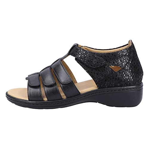 Image of Fleet & Foster Julie Womens Flat Sandals Black 6 UK
