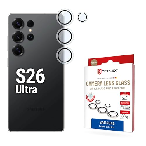 Premium Kamera Schutzringe fĂĽr Galaxy S26 Ultra (10H), Echtglas, DLC