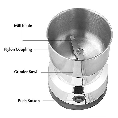 JRZTC Mini Molinillo de café, portátil de Acero Inoxidable, Ligero, pequeño, Ultrafino, Multifuncional, extraíble, Grano… - Imagen 3