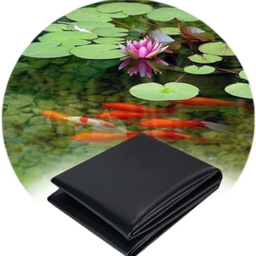 HDPE Pond Liner Garden Pond Membrane for Small Ponds Fish Ponds Preformed Liners Flexible Garden Pond Liner Black Pond Lining for Fish Ponds Fountains Water Garden and Waterfall 2X2M 3X6M 5X8M(3x3ft