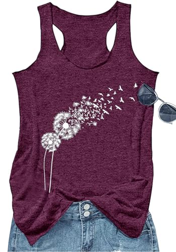 Vintage Mandala Graphic Tank Tops for Women Summer Beach Graphic Loose Tanks Vest USA Flag Vacation Racerback Tank Cami