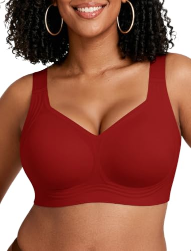 Image of Jelly Bras for Women Plus Size Minimizer No Underwire Supportive Full Coverage Wider Straps Seamless Tshirt Bra