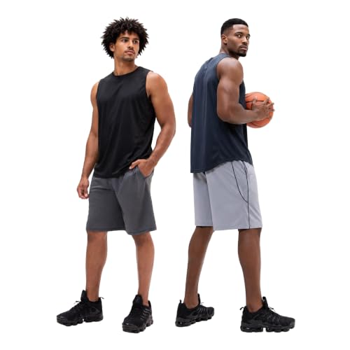 Image of DEVOPS Men's 2-Pack Loose-Fit 10 inch Workout Gym Shorts with Pockets