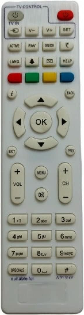Xpecial D2H (Non-RF) Slim Body Remote Compatible for VIDEOCON D2H Set-TOP Box Remote Controller (White)