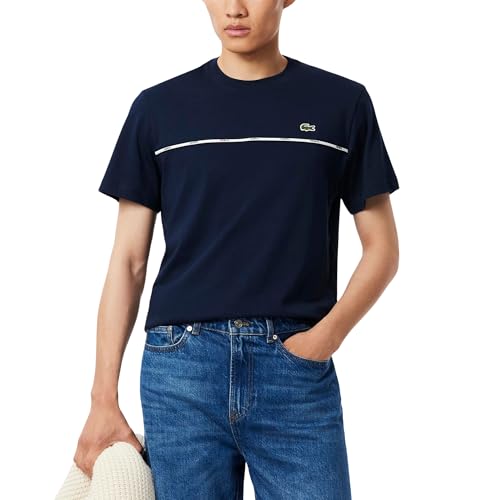 Lacoste Men's Crew Neck Short Sleeve Regular Fit Stiped T-Shirt