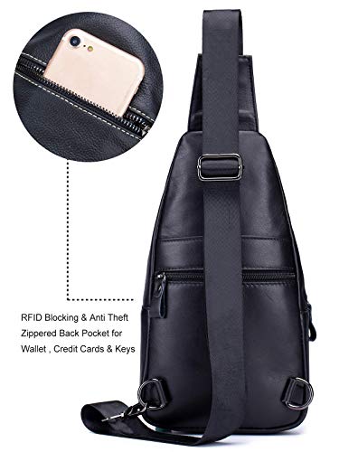 Leren schoudertas voor heren, schoudertas, borsttas, waterbestendig, draagtas, schoudertas, boodschappentas, voor wandelen, werken, school, zaken, fietsen, reizen - Image 5