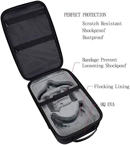 DEWVIE Hard Travel Case for Oculus Quest VR Gaming Headset and Controllers Accessories Waterproof Shockproof Carring case