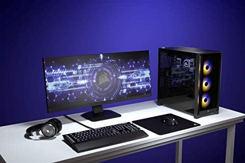 Corsair iCUE 4000X RGB Tempered Glass Mid-Tower ATX Case (Tempered Glass Side and Front Panels, RapidRoute Cable Management System, Spacious Interior, Three Included 120 mm RGB Fans) Black