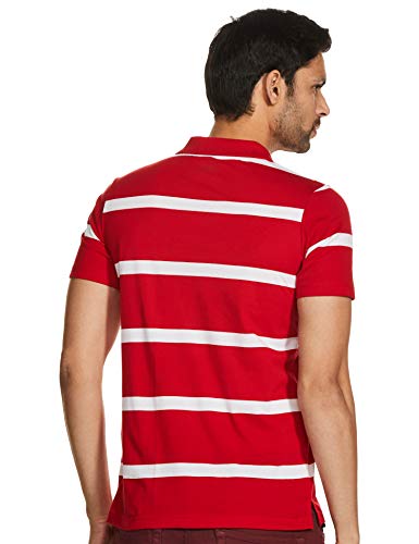 Image of Cazibe Men's Striped Regular fit T-Shirt (CZ9003 Red L)