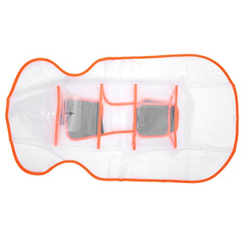 Qukaim Chubasquero con capucha para perro, chaqueta impermeable para mascotas con diseño transparente, resistente al viento, ropa para exteriores para perros, talla M, naranja