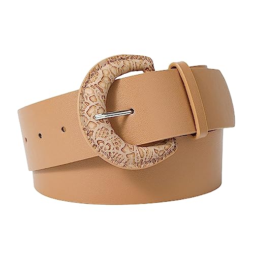 Women's PU Faux Leather Belt For Dress Chunky Belt Fashion Buckle D Ring Vintage Regular Fit