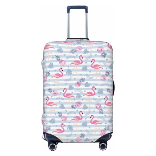 Travel Luggage Cover - Flamingo And Pineapple Washable Suitcase Covers Protector Fits 18-32 Inch Luggage