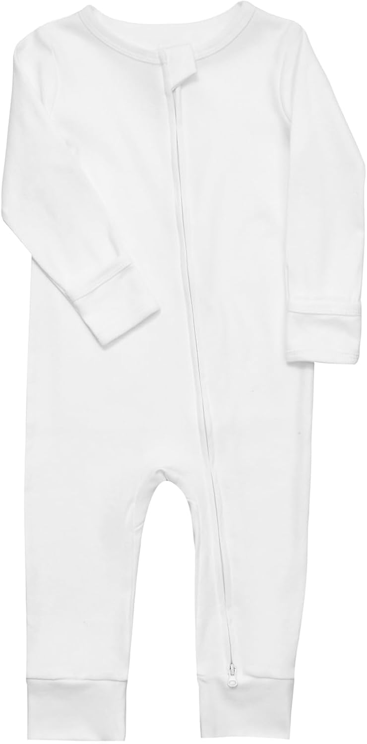 Aablexema Baby Cotton Footless Pajamas with Mitten, 3-pack Infant Romper Zip Up One Piece Jumpsuits Outfit - Image 4