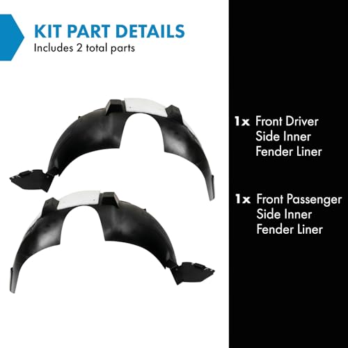 Image of TRQ Front Inner Fender Liner Set Compatible with 2014-2017 Chevrolet Equinox GM1248240 GM1249240