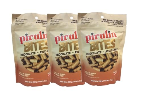 Pirulin Bites Mini Barquillos Rellenos de Chocolate y Avellana 200g