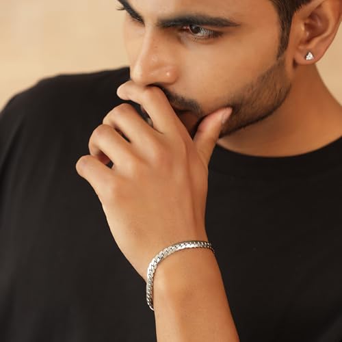Image of MILLER 5mm Cuban Link Chain Hand Bracelet for Man - Gift Stylish Mens Bracelet Anti-Tarnish Waterproof Jewelry Accessories Bracelets | Gifts for Mens & Boys