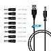 LANMU USB to DC Power Cable, DC 5V Power Cord Charging Cable with 9 Adapters (6.4 * 4.4mm, 6.3 * 3.0mm, 5.5 * 2.5mm, 5.5 * 2.1mm, 5.5 * 1.7 mm, 4.8 * 1.7 mm, 4.0 * 1.7 mm, 3.5 * 1.35 mm, 2.5mm)