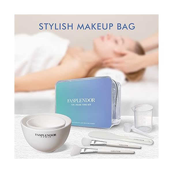Silicone-Face-Mask-Mixing-Bowl-Set-DIY-Face-Mask-Brush-Mixing-Set-with-Facial-Mask-Bowl-Spatula-Measuring-Cup-Spoon-7-IN-1-SPA-Face-Mask-Applicators-with-Stylish-Makeup-Bag Face Mask Mixing Bowl Set with Silicone Facial Bowls, Brushes, Spatula, Measuring Cup + Scoop, Reusable Makeup Pad, Stylish Makeup Bag, 8 in 1 Esthetician Tool Kit, SPA Quality