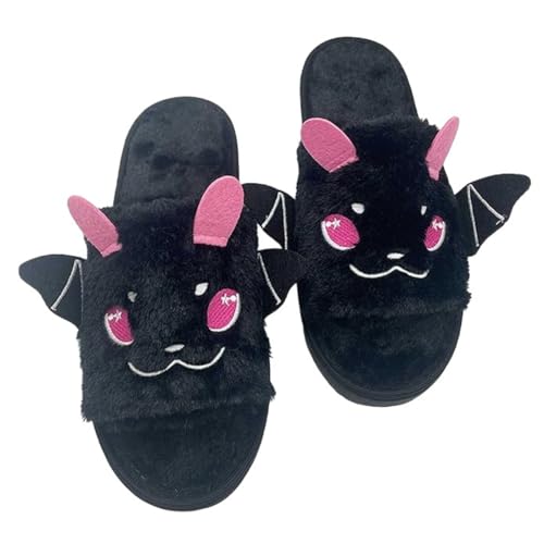 Halloween Bat Slippers for Adults & Kids - Ultra Plush Memory Foam, Non-Slip Indoor/Outdoor House Shoes (Wide Fit)