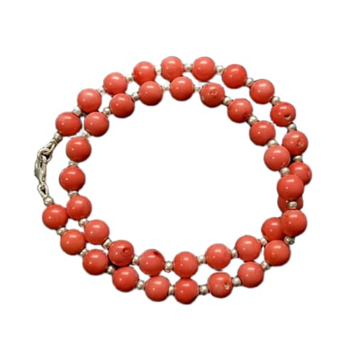 Collier perles pierre rouge naturelle 43 cm pour retrouver harmonie et style