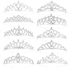 10pcs Crowns Headbands, Silver Zinc Alloy Princess Bulk Crown Sparkling Rhinestone Hair Accessories for Women Birthday Wedding Prom