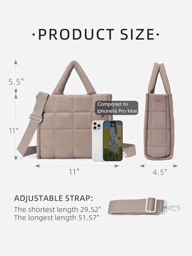 WESTBRONCO Puffer Crossbody Bags for Women Quilted Tote Bag Puffy Weekender Overnight Bag Nylon Shoulder Handbag2
