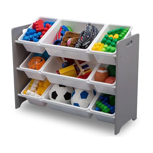 Image of Delta Children MySize 9 Bin Plastic Toy Organizer - Greenguard Gold Certified, Grey | Sturdy