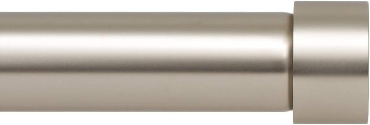 Ivilon Drapery Window Curtain Rod - End Cap Style Design 1 Inch Pole. 48 to 86 Inch Color Satin Nickel 48 to 86 in.