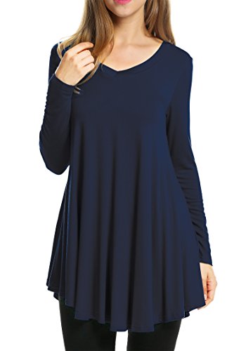 Hotouch Women Plus Size Long Sleeve Tunic Tops Loose Basic Maternity Shirt