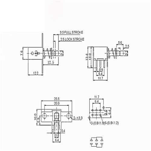 Interruptor de encendido de 6 pines para paneles de control y domótica doméstica 6
