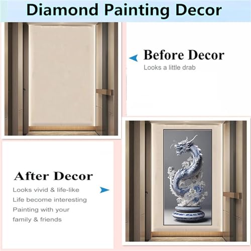 Kit Complet Broderie Diamant 5D Statue Dragon Mosaïque Grand Format 60x120cm - 4