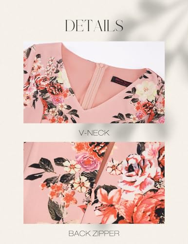 Image of DRESSTELLS Women's Cocktail Dress Summer Wedding Guest Party Vintage 3 /4 Bell Sleeve V Neck A-Line Dress