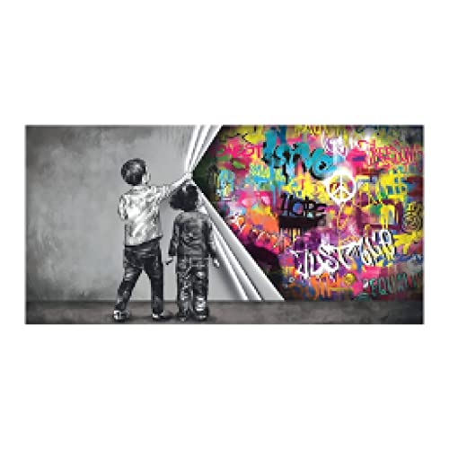Graffiti-Wandkunst, abstraktes Kind, Faustfessel, Leinwandmalerei, Poster und Drucke, Bild für Wohnzimmer, Heimdekoration, 50 x 100 cm (20 x 39 Zoll), ohne Rahmen Cover