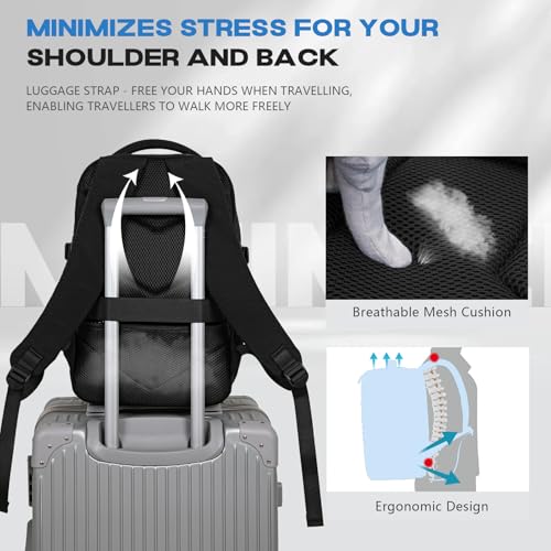 Miniatura 6 de Xkdoai Mochila Viaje Cabina Avion 40x20x25, Mochila Cabina Para Ryanair Maletas De Viaje Cabina Impermeable Mochila Equipaje De Mano Bolsa Antirrobo Cabin Bag