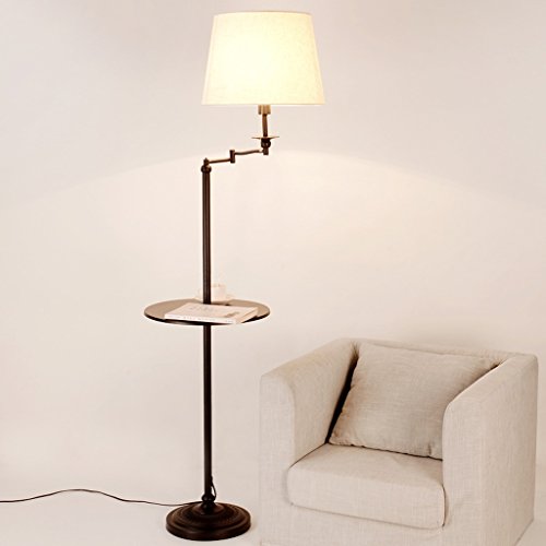 Lampadaire Lampes de sol américaines Lampes de salon Chambre à poser Lampe à poser Lampe à poser Lampadaire dans le salon (Couleur : Black)