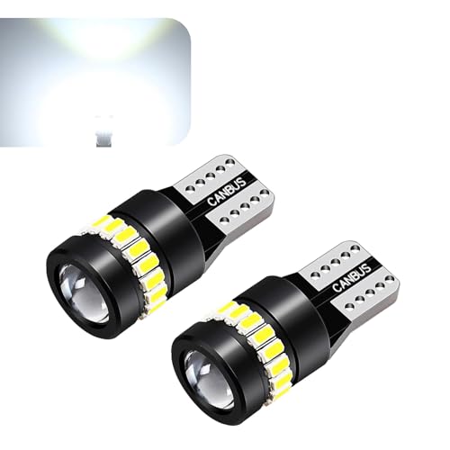 Diamall 2 PCS Car T10 LED Bulbs, 3014 18Smd 3030 Chipset Decoding License Plate Light, Fast Response 6500K Car LED Width Light Side Marker Light Replacement, Universal for Most Cars (White)