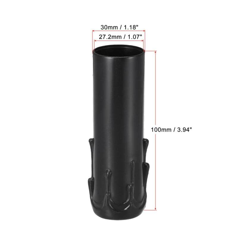 Tool parts 12pcs 30x100mm E17 Candle Socket Covers Candelabra Base Black Plastic
